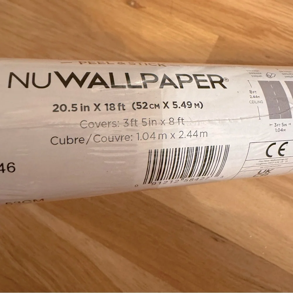 1 Roll NuWallpaper Yellow Wethersfield Peel and Stick Wallpaper